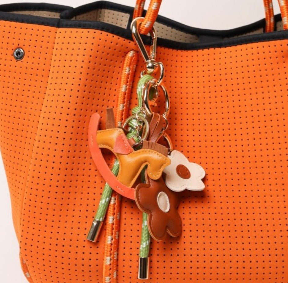 Brown Dog & Yellow Cherries Key Chain with Charms - Bella & Bellasbylola.com