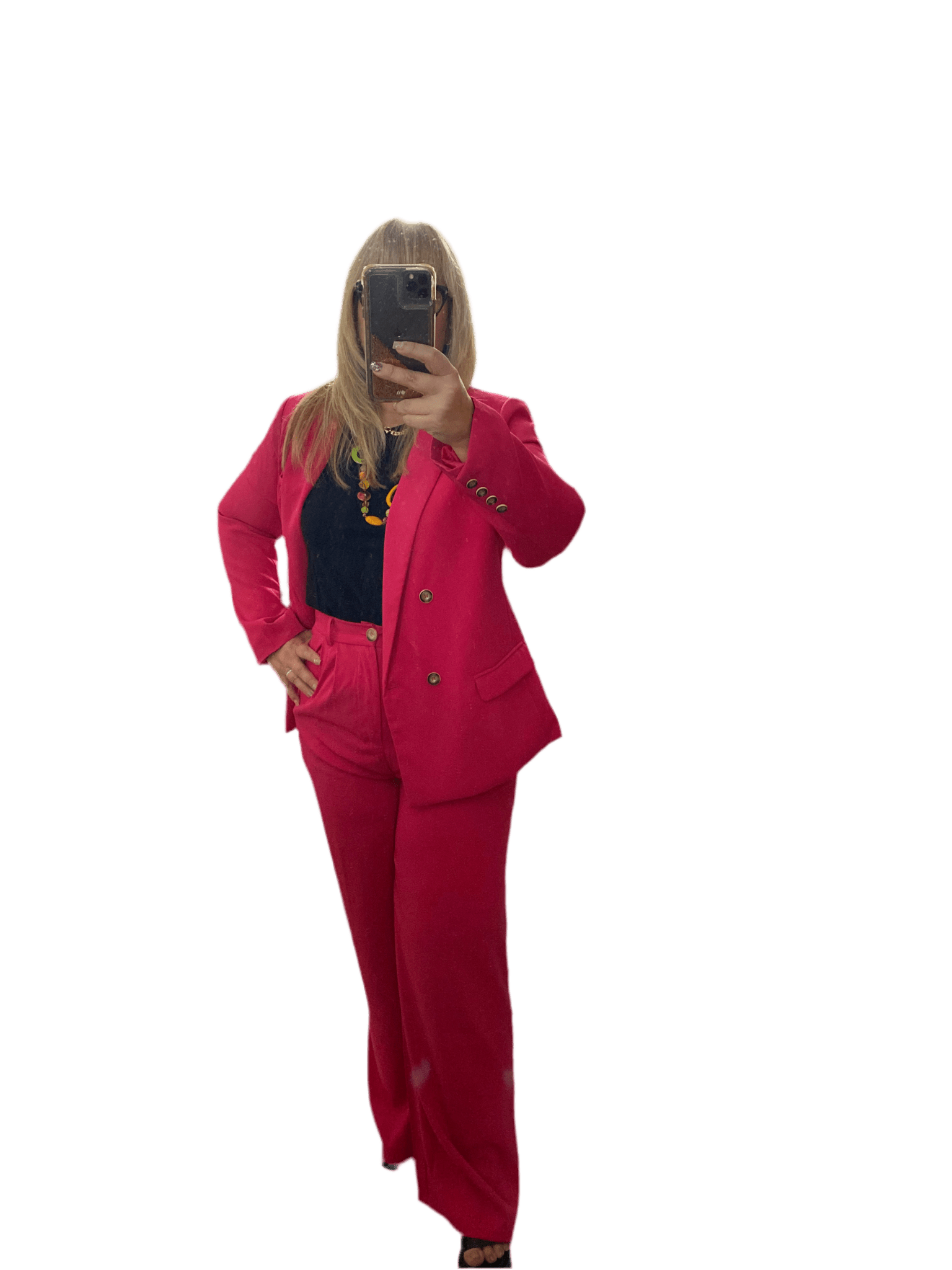 Hot Pink Trouser Pants - Andrea Collection - Bella Boutique & Bellasbylola.com