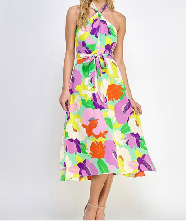 Beautiful Color Midi Dress - Bellasbylola.com