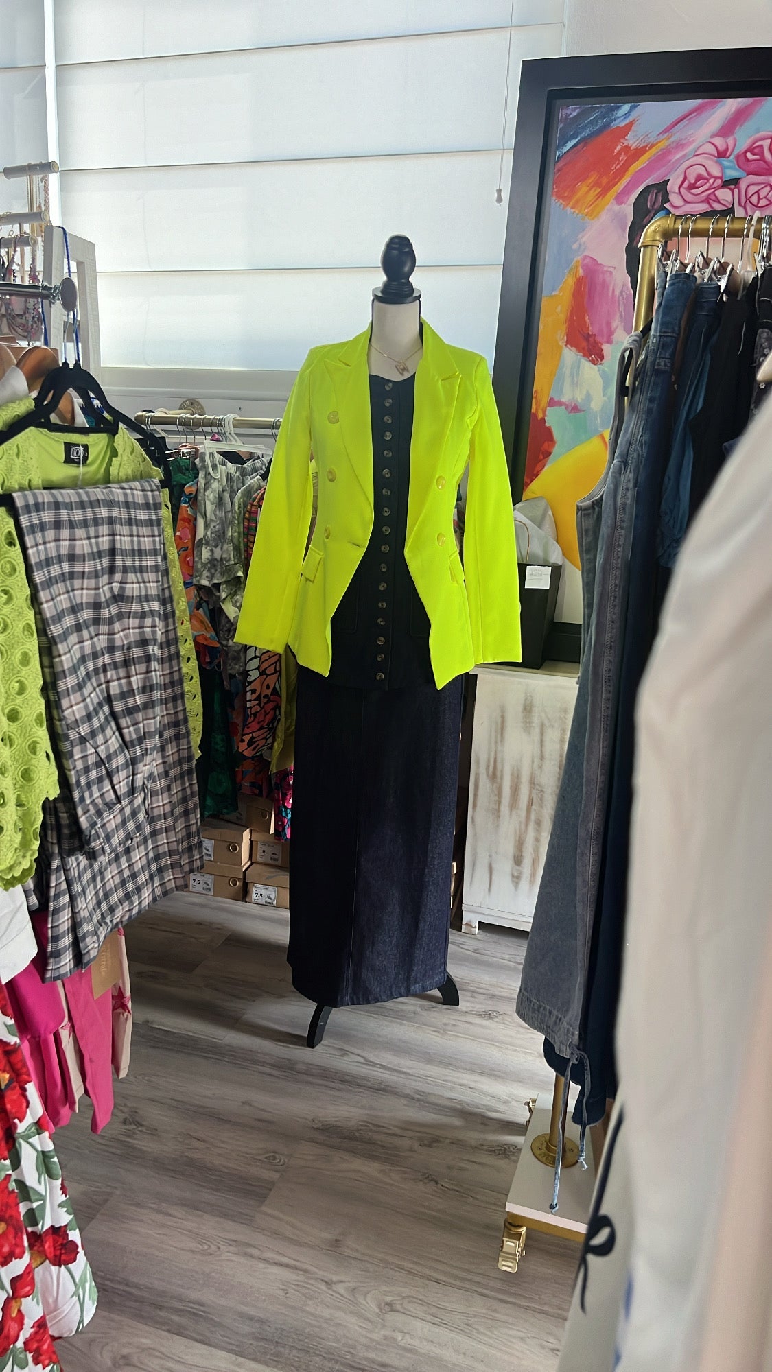 Italian Neon Yellow Blazer ( Runs Small) - Bella Boutique & Bellasbylola.com