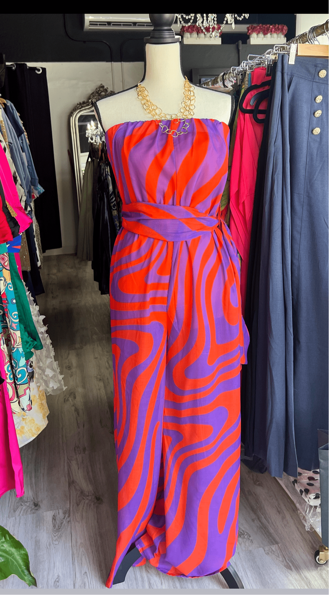 Sheer Linen Jumpsuit with Wide Leg, Sash Belt & Pockets - Bella Boutique & Bellasbylola.com