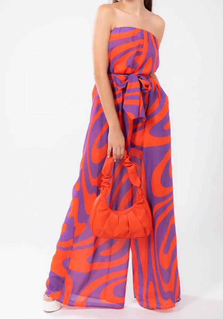 Sheer Linen Jumpsuit with Wide Leg, Sash Belt & Pockets - Bella Boutique & Bellasbylola.com