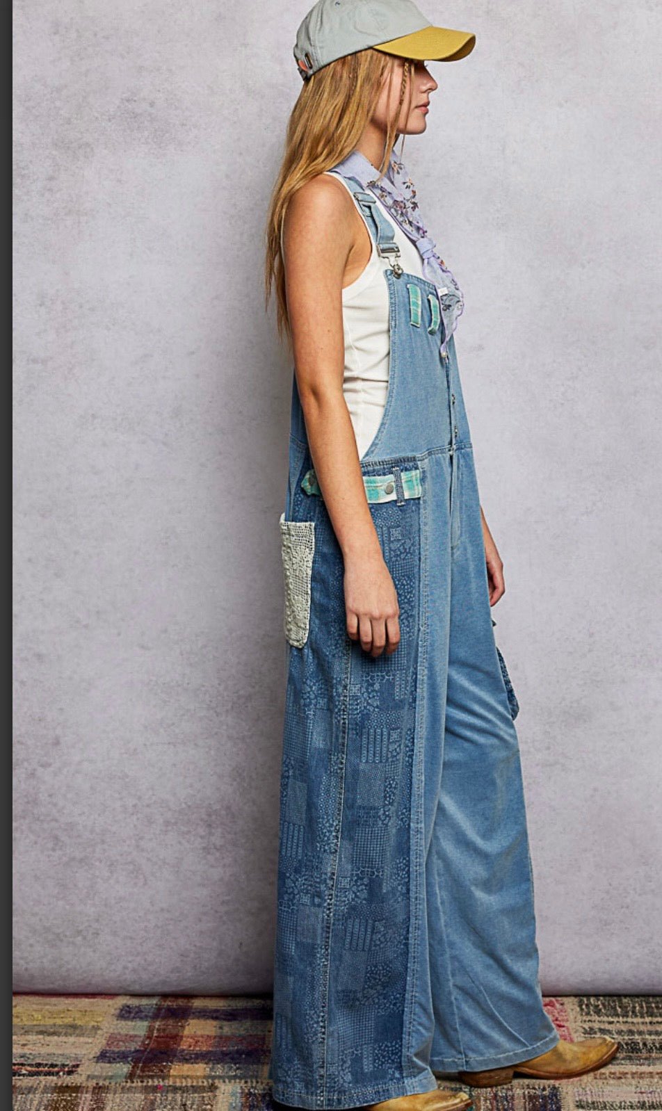 Knit & Denim Multi Jumpsuit - New β¨ - Bella Boutique & Bellasbylola.com