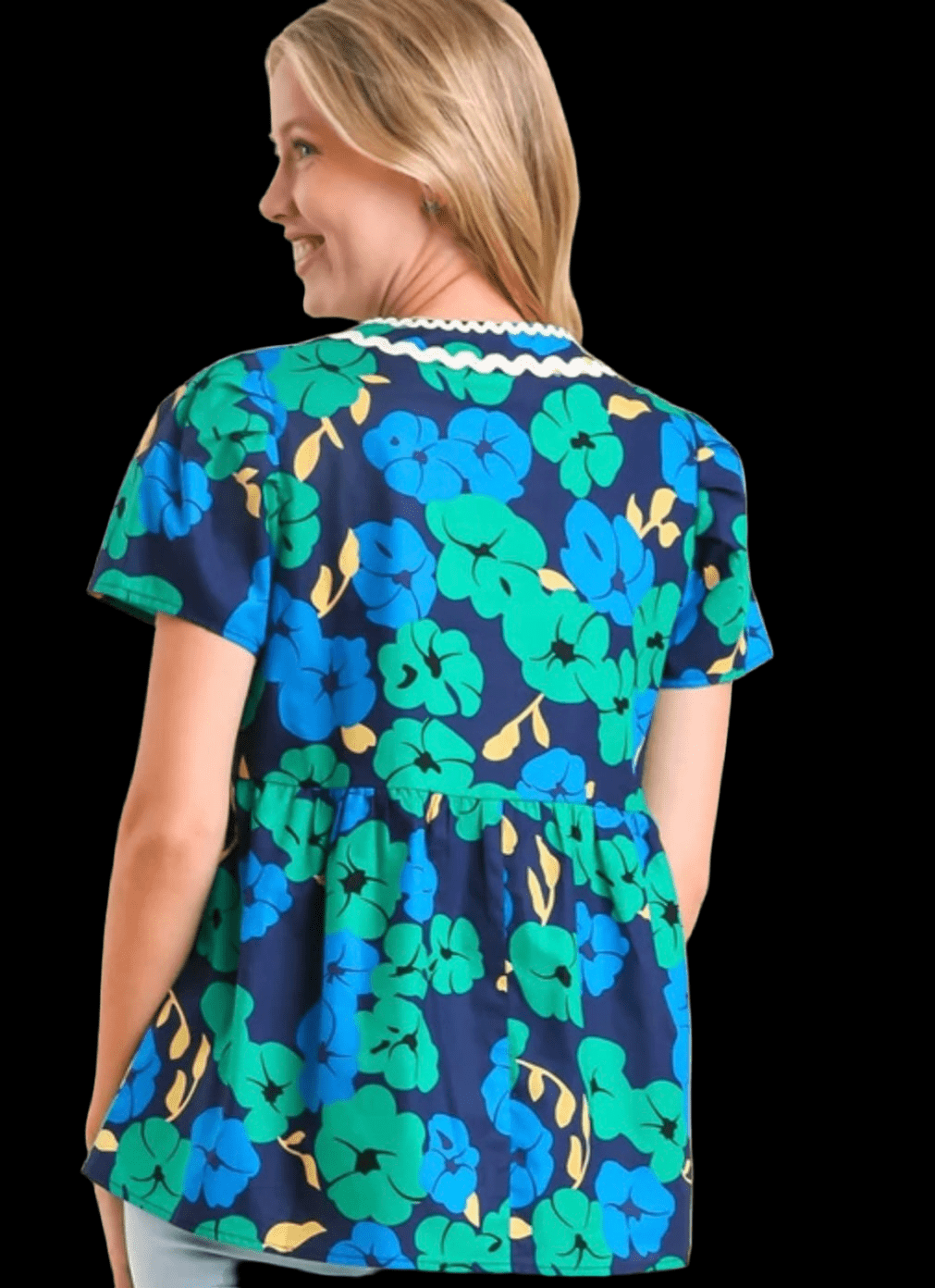 Floral Lace Trim Top - New Collection🌸 - Bella Boutique & Bellasbylola.com