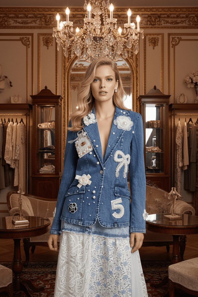 Like Channel Denim Blazer - True to size (good stretch) - Bella Boutique & Bellasbylola.com