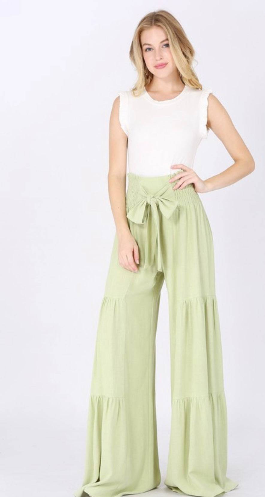 Boho Mint Linen Pants - Bella Boutique & Bellasbylola.com