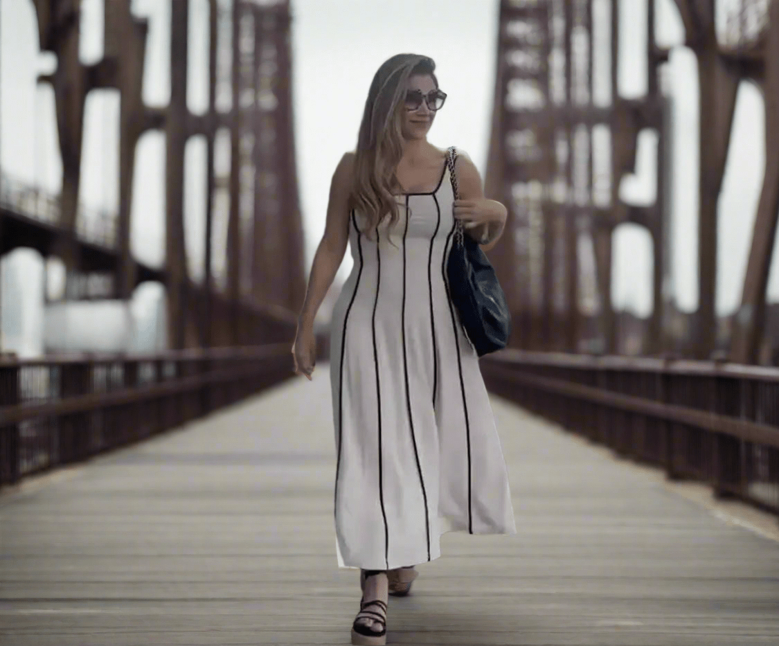 Linen Flowy Stripes Midi Dress - Bella Boutique & Bellasbylola.com