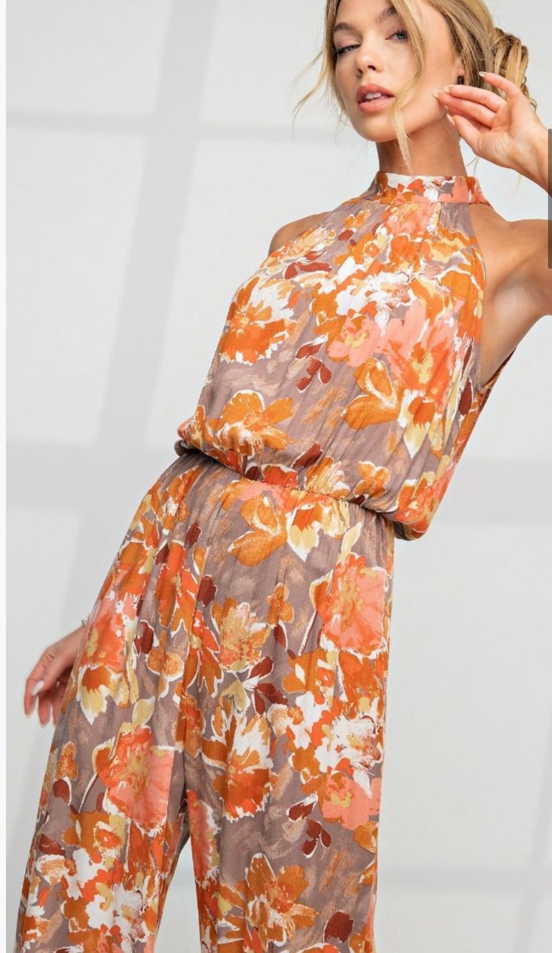 Mirabella Sleeveless Jumpsuit: Ruched Detailing, Smocked Waistline, Wide Leg & Adjustable Closure -Bellasbylola.com