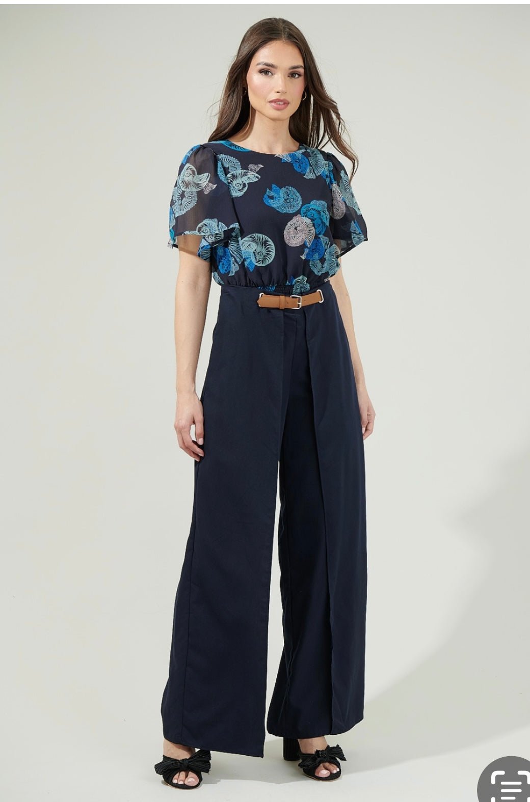 Power Pose Wide Leg Pants with Wrap Detail & Belt - Formal Chic - Bella Boutique & Bellasbylola.com