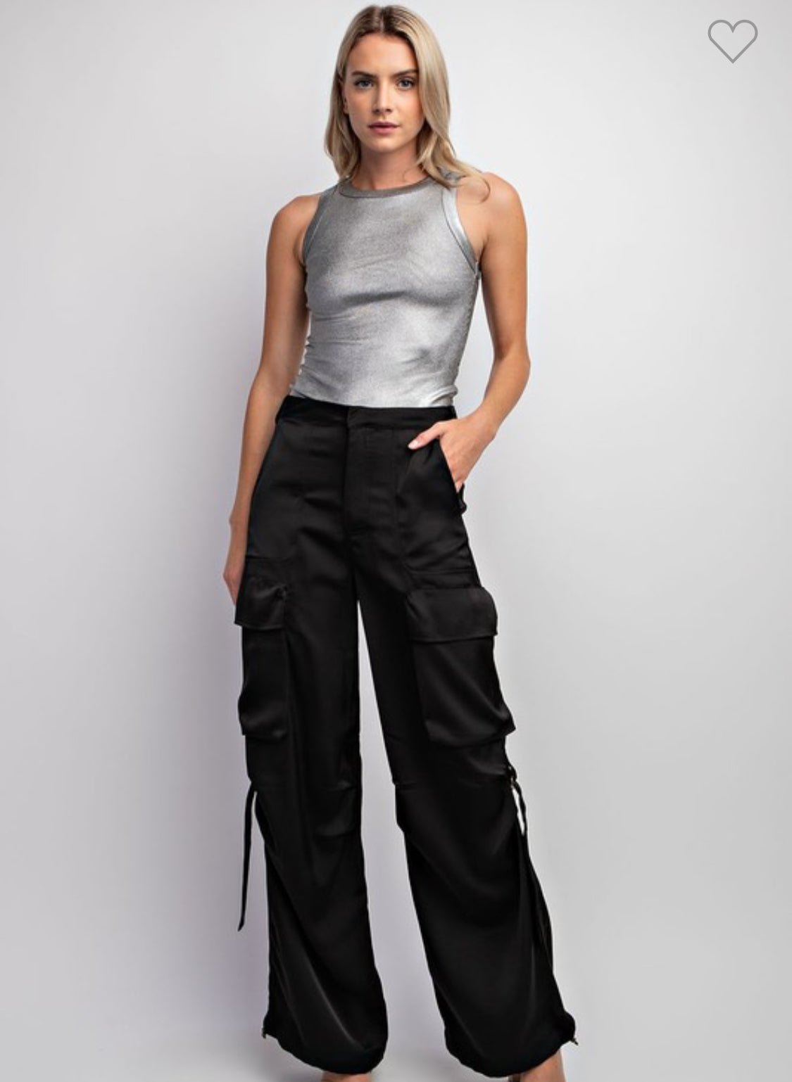 NEW SILVER COATED RIBBED KNIT SLEEVELESS TOP - Bella Boutique & Bellasbylola.com