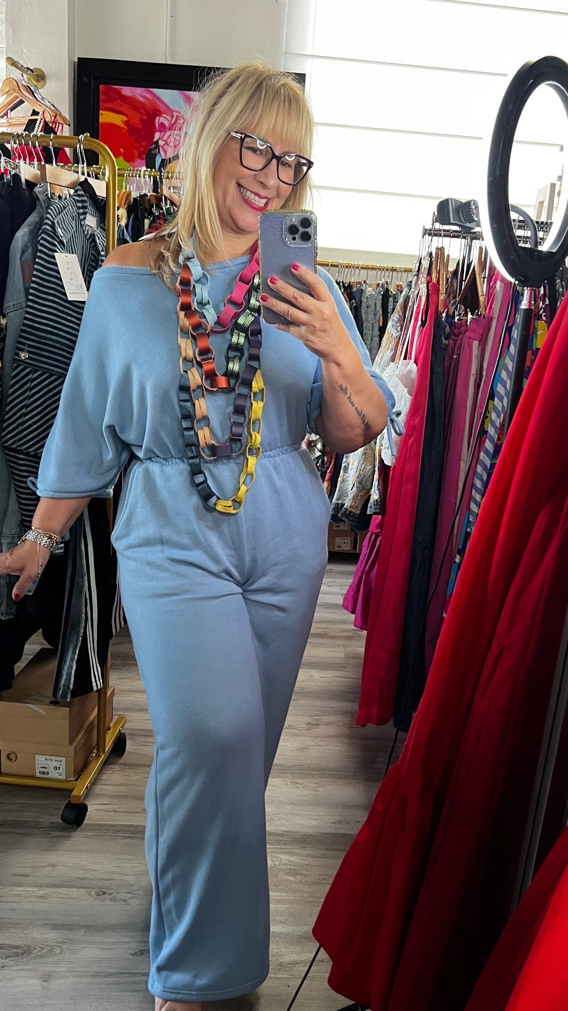 Oatmeal or Blue Comfy Jumpsuit - New 💫 - Bella Boutique & Bellasbylola.com