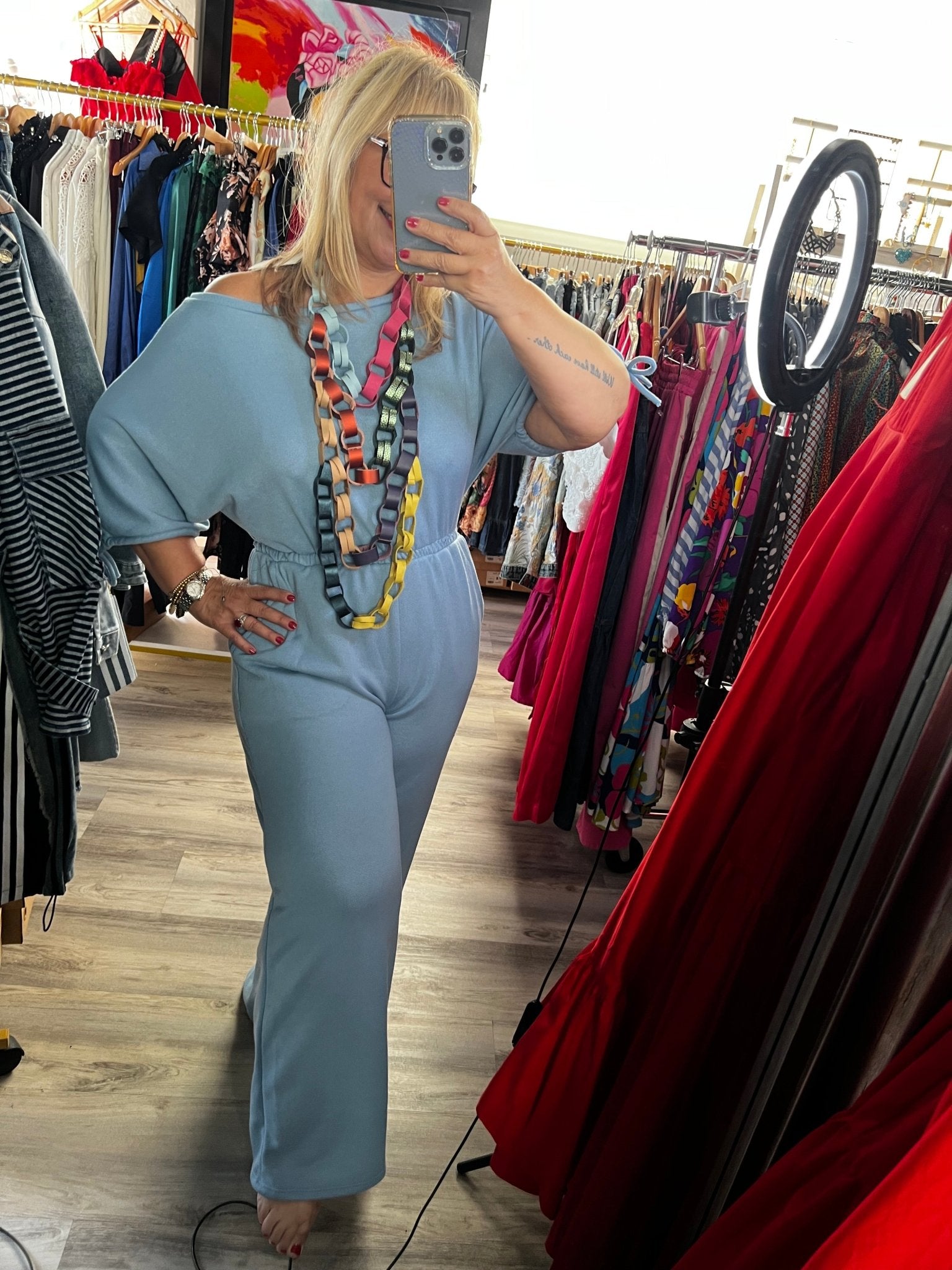 Oatmeal or Blue Comfy Jumpsuit - New π« - Bella Boutique & Bellasbylola.com