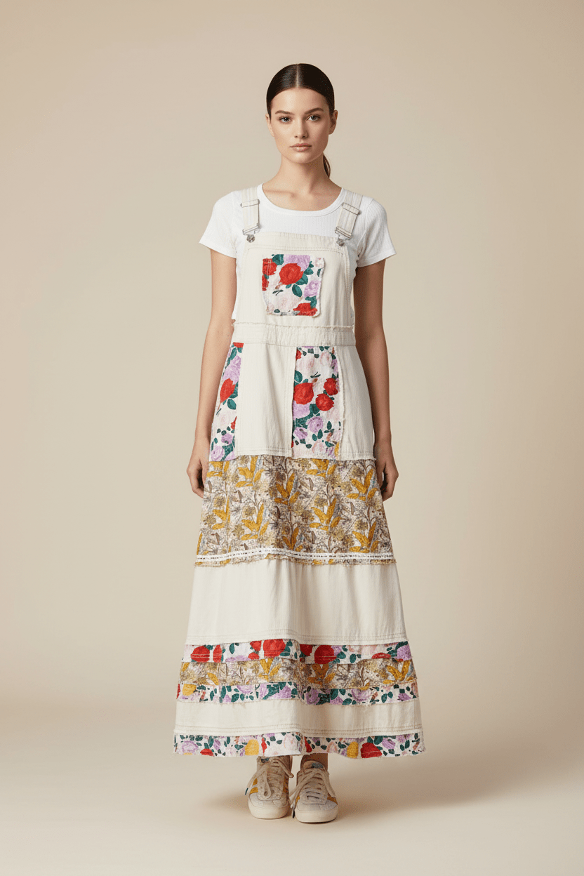 Oatmeal with Floral pattern Skirtalls Premium Clothing - Bella & Bellasbylola.com