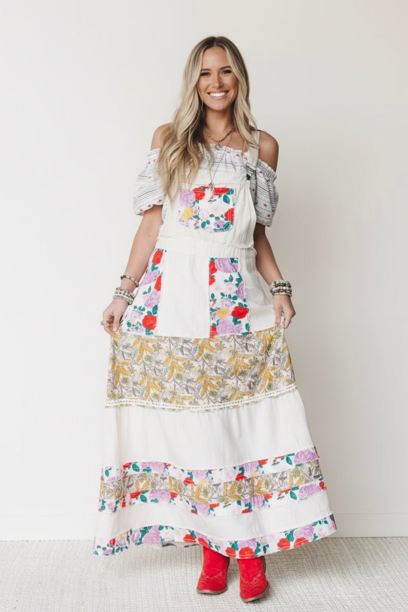 Oatmeal with Floral pattern Skirtalls Premium Clothing - Bella & Bellasbylola.com