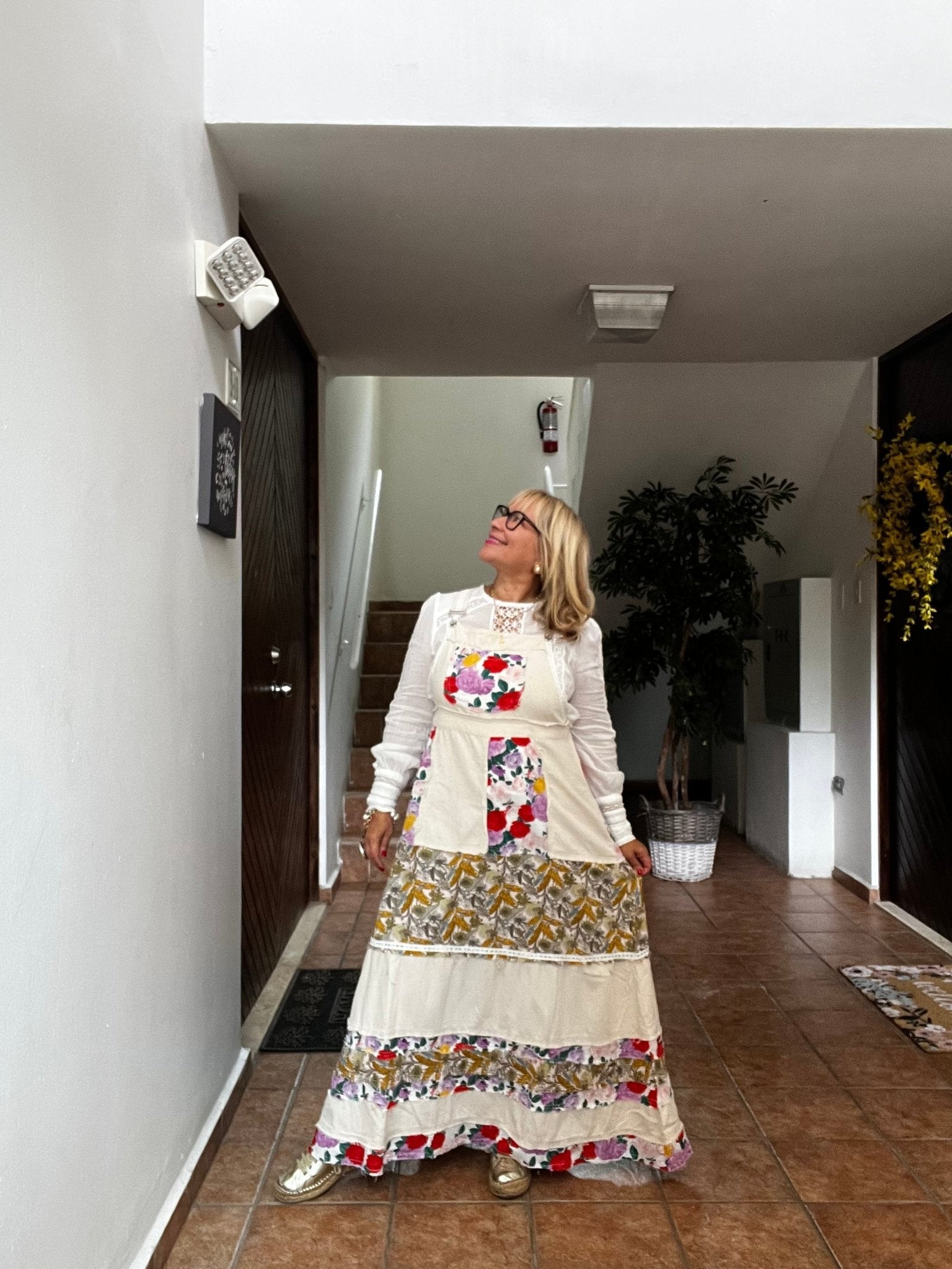 Oatmeal with Floral pattern Skirtalls - Tax Included - Premium Clothing - Bella Boutique & Bellasbylola.com