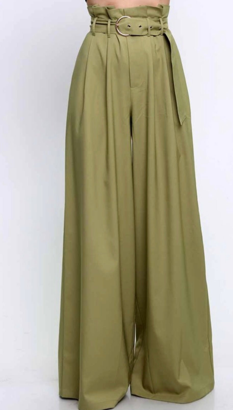 Olive Paperbag Maxi Palazzo Pants - Bella Boutique & Bellasbylola.com