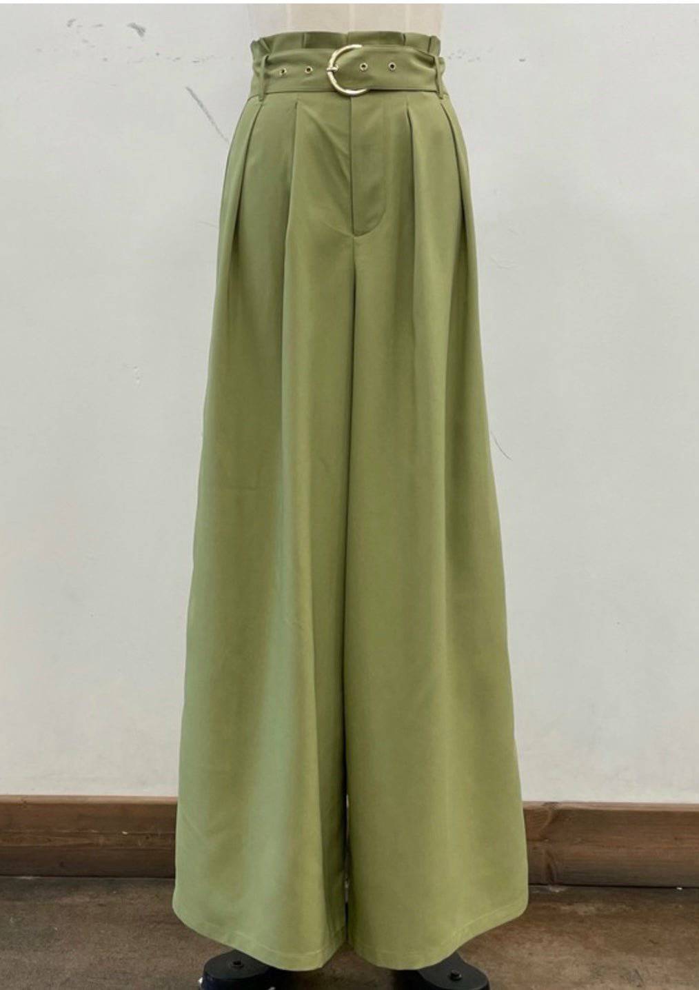 Olive Paperbag Maxi Palazzo Pants - Bella Boutique & Bellasbylola.com