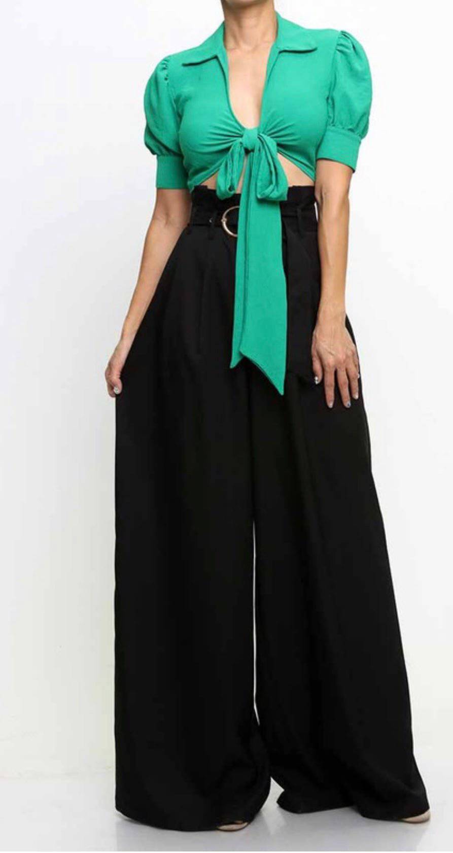 Olive Paperbag Maxi Palazzo Pants - Bella Boutique & Bellasbylola.com