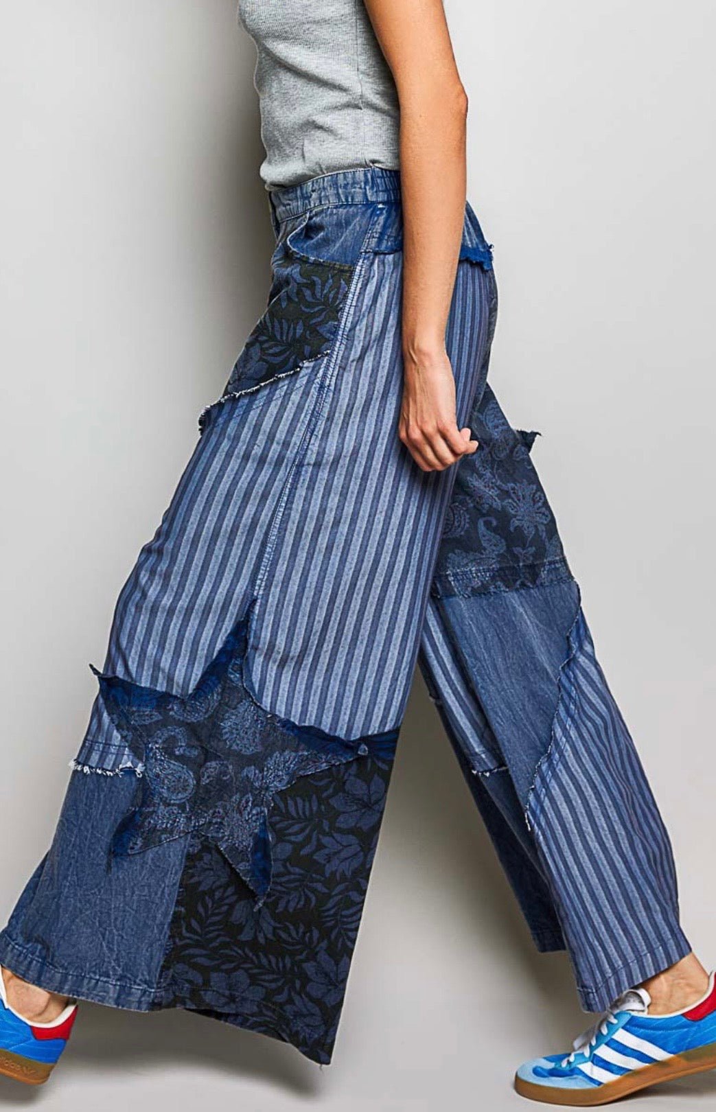 Patchwork Star & Stripes One of a kind Pants - Bella Boutique & Bellasbylola.com