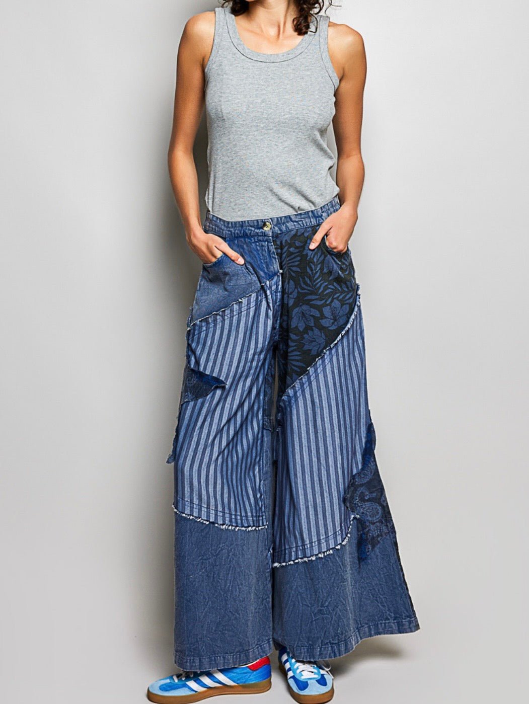Patchwork Star & Stripes One of a kind Pants - Bella Boutique & Bellasbylola.com