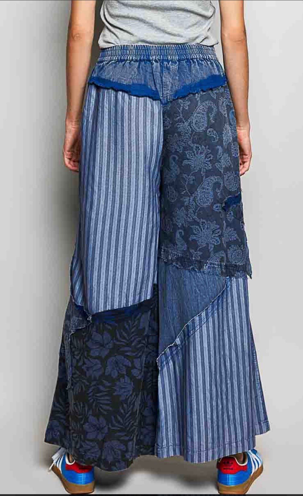 Patchwork Star & Stripes One of a kind Pants - Bella Boutique & Bellasbylola.com