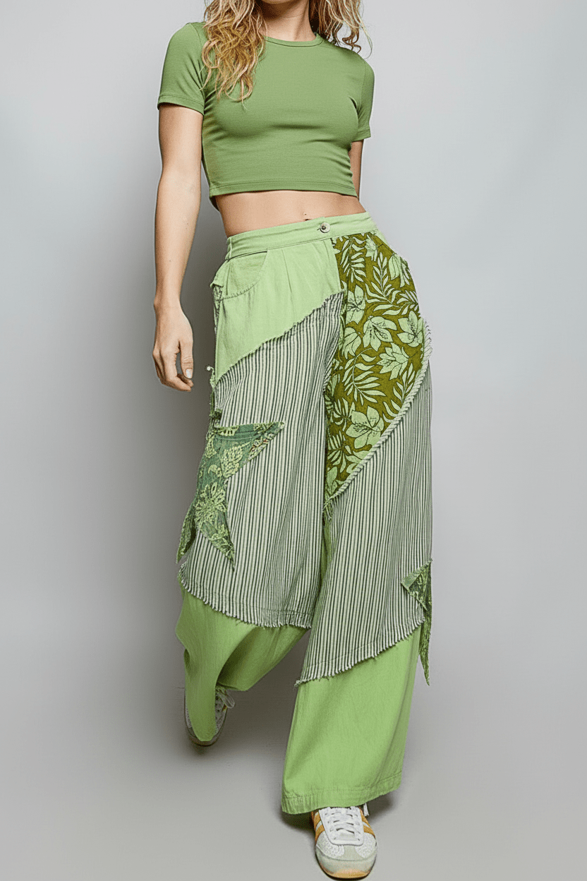 Patchwork Star & Stripes One of a kind Pants - True to size - Bella Boutique & Bellasbylola.com