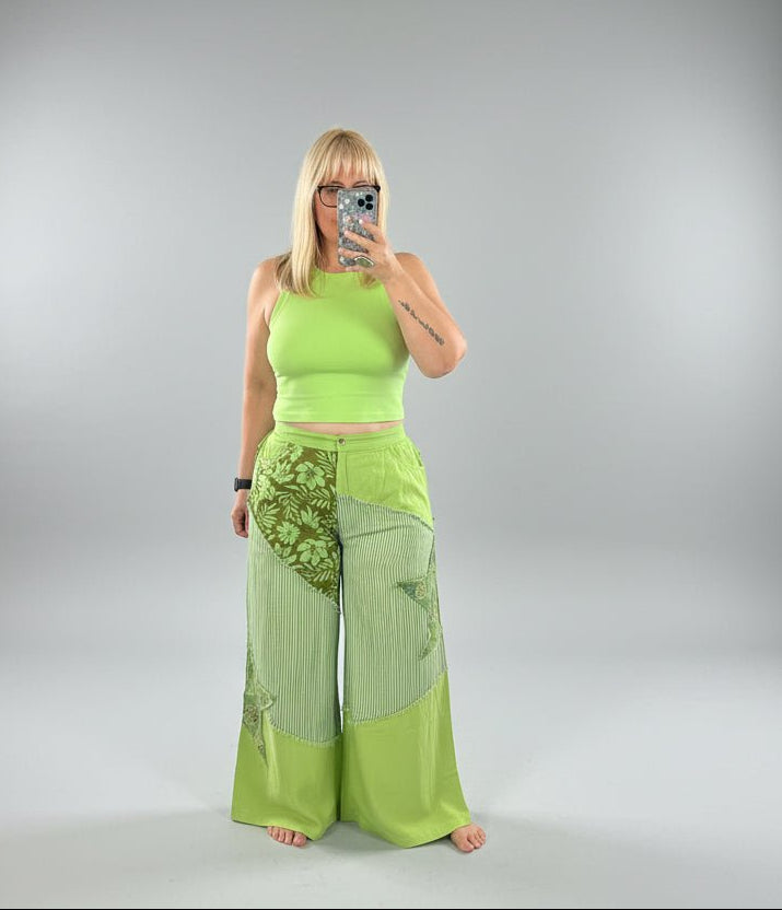 Patchwork Star & Stripes One of a kind Pants - True to size - Premium boutique boho statement pants - Bella & Bellasbylola.com