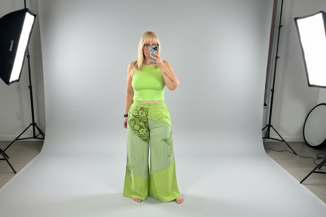 Patchwork Star & Stripes One of a kind Pants - True to size - Premium boutique boho statement pants - Bella & Bellasbylola.com