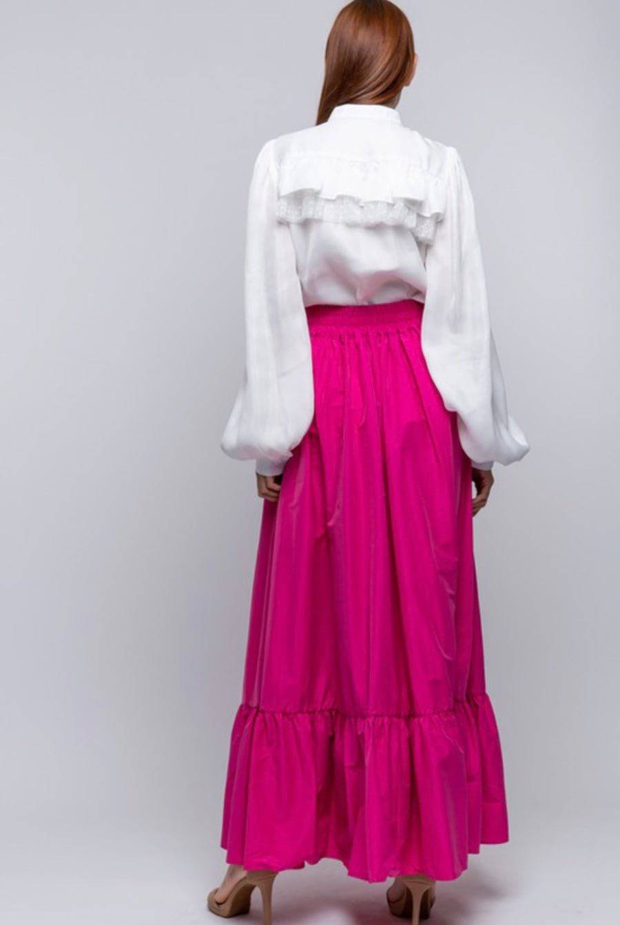 100% Cotton Pocketed Flared Maxi Skirt, Oversized Fit - Bella Boutique & Bellasbylola.com