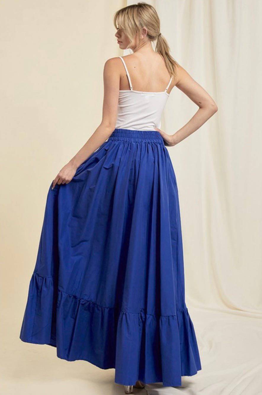 100% Cotton Pocketed Flared Maxi Skirt, Oversized Fit - Bella Boutique & Bellasbylola.com