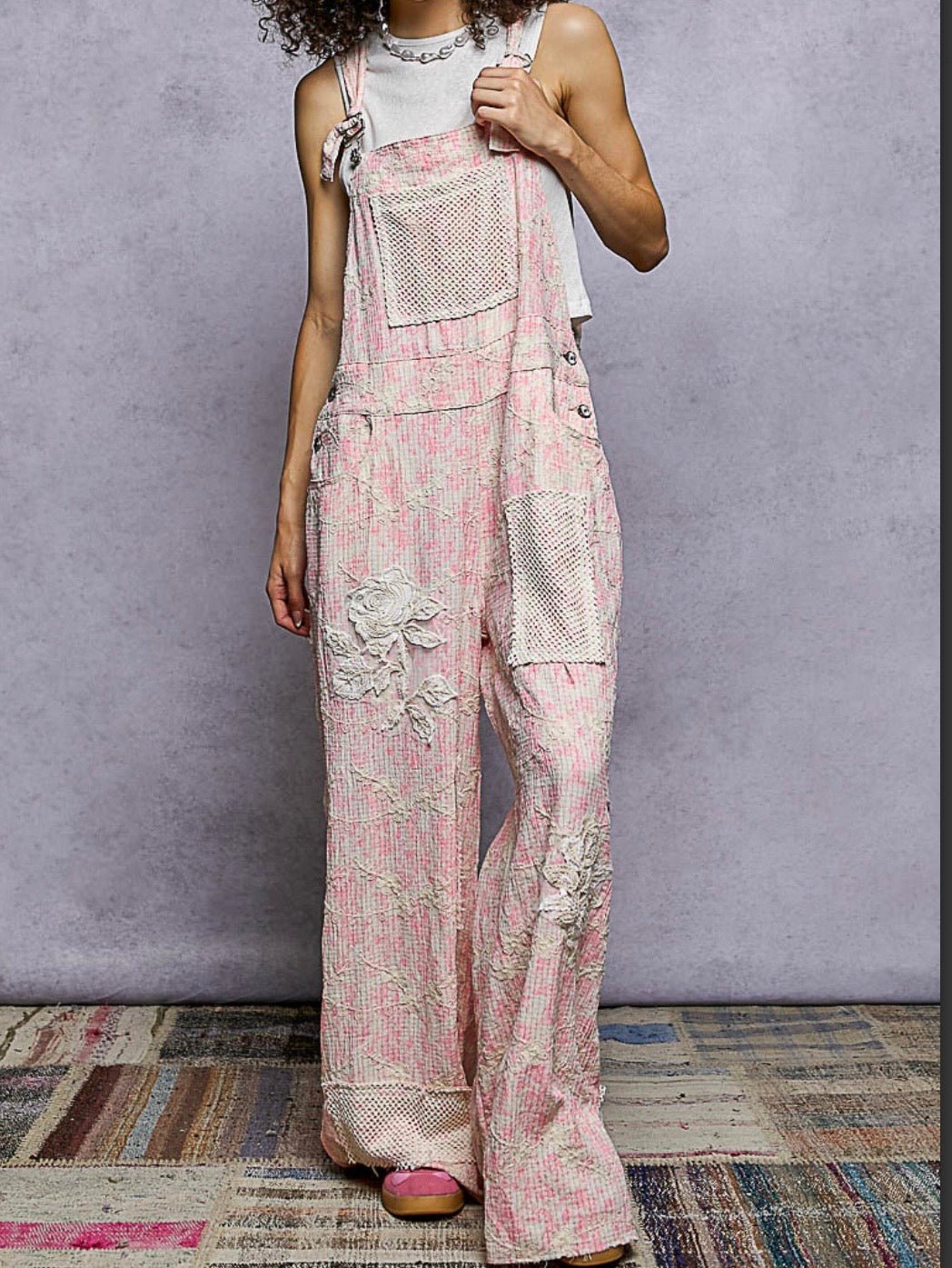 Pink floral Comfy overall - Bella Boutique & Bellasbylola.com