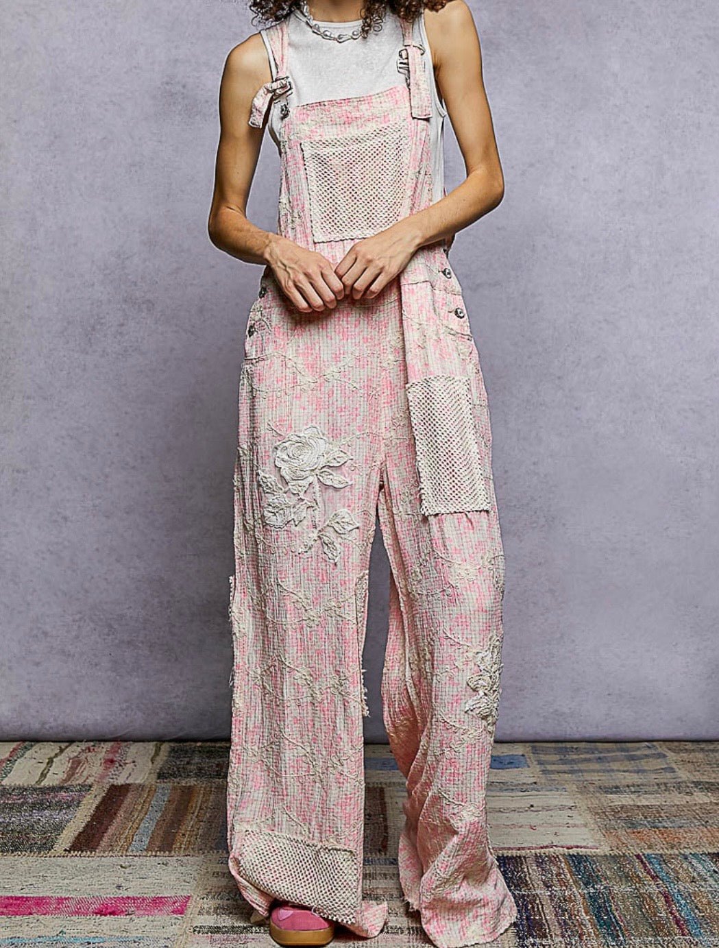 Pink floral Comfy overall - Bella Boutique & Bellasbylola.com