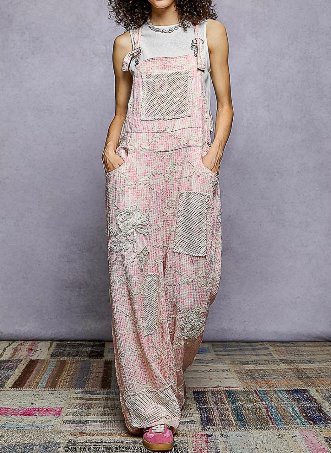 Pink floral Comfy overall - Bella Boutique & Bellasbylola.com
