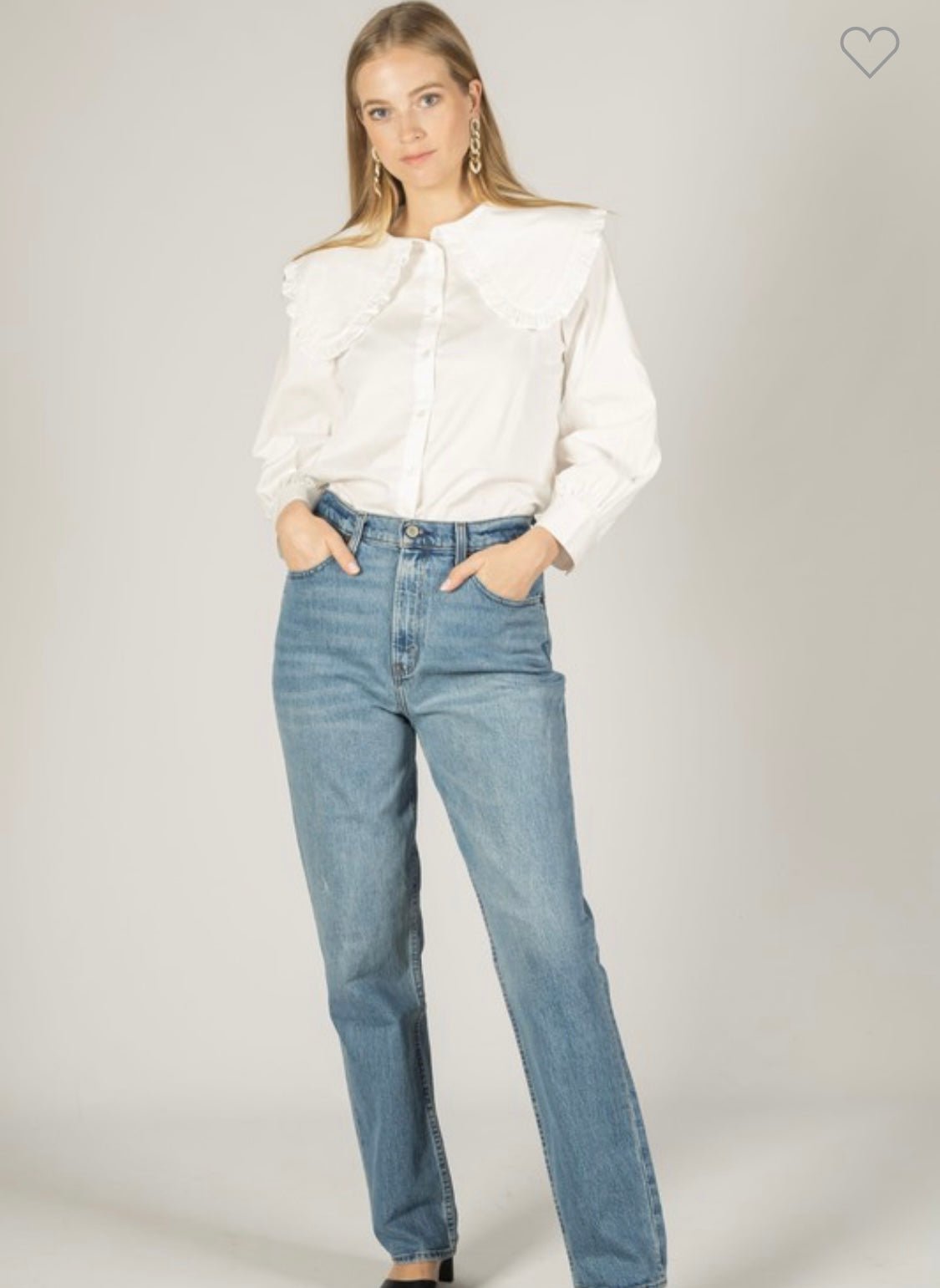 Poplin Oversized Collar Button Up Shirt - Bella Boutique & Bellasbylola.com