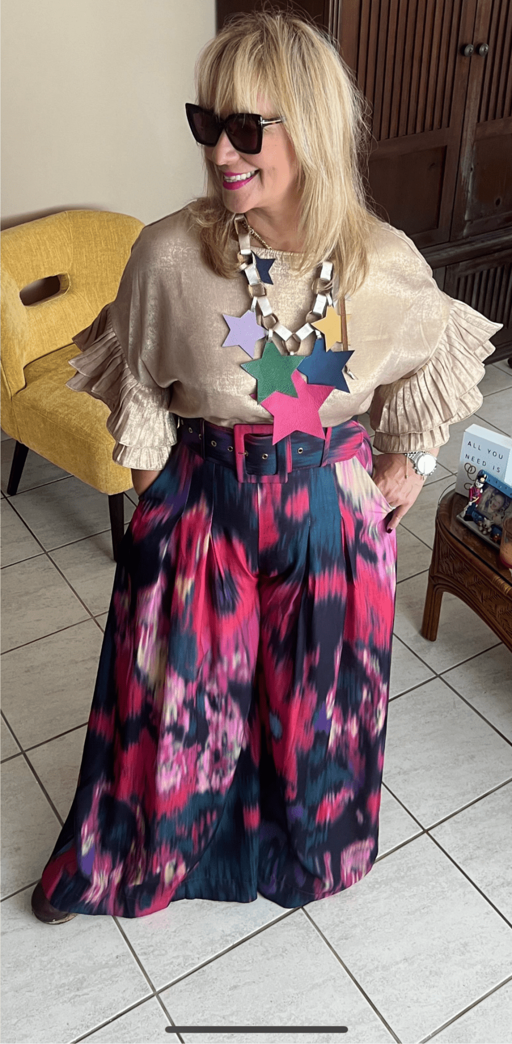 Premium Maxi Tide dye Palazzo Pants with belt ⨠- Bella Boutique & Bellasbylola.com