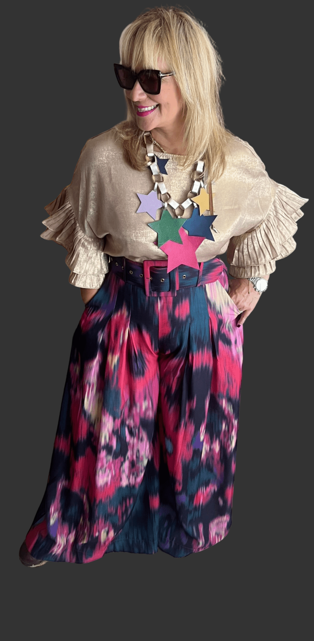 Premium Maxi Tide dye Palazzo Pants with belt ⨠- Bella Boutique & Bellasbylola.com