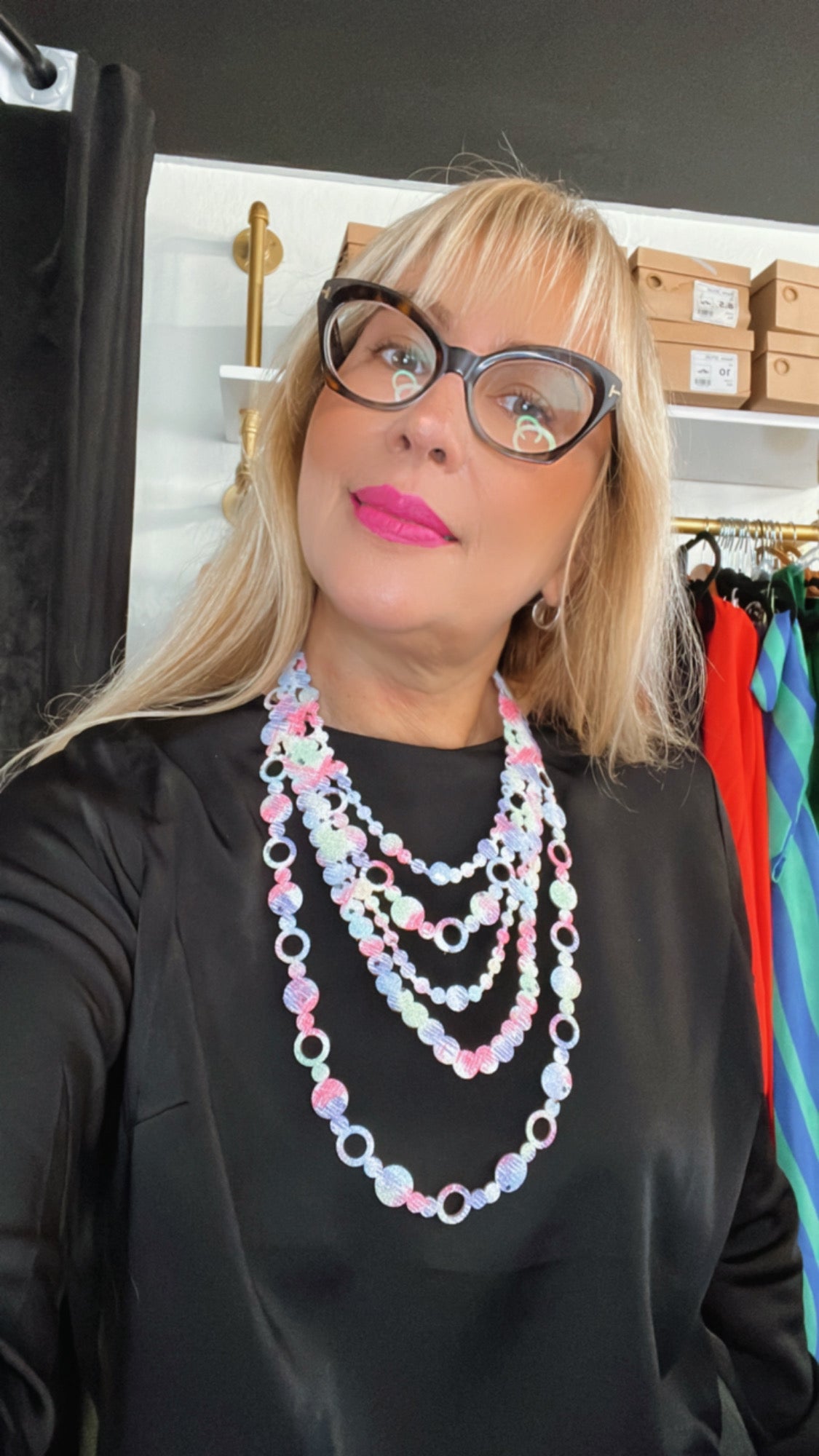 Leather Purple & Rose Necklace - Bella Boutique & Bellasbylola.com