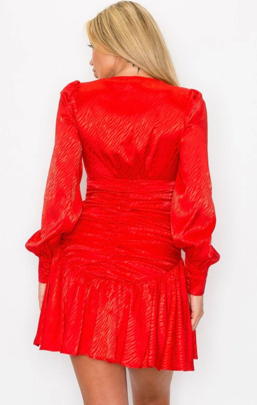 Red Moon Mini Dress: Make a Statement with Woven Sleeves! - Bella Boutique & Bellasbylola.com