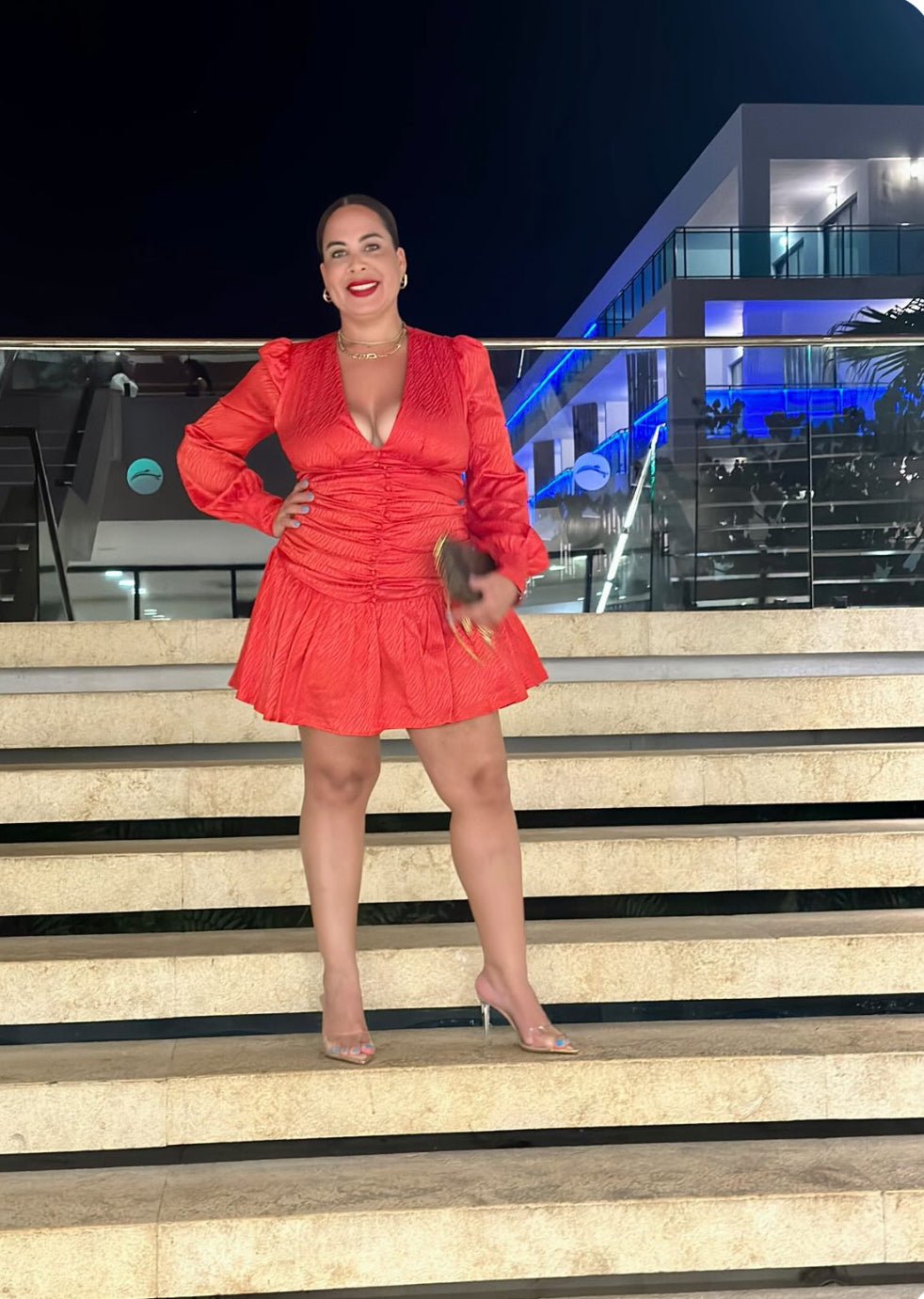 Red Moon Mini Dress: Make a Statement with Woven Sleeves! - Bella Boutique & Bellasbylola.com