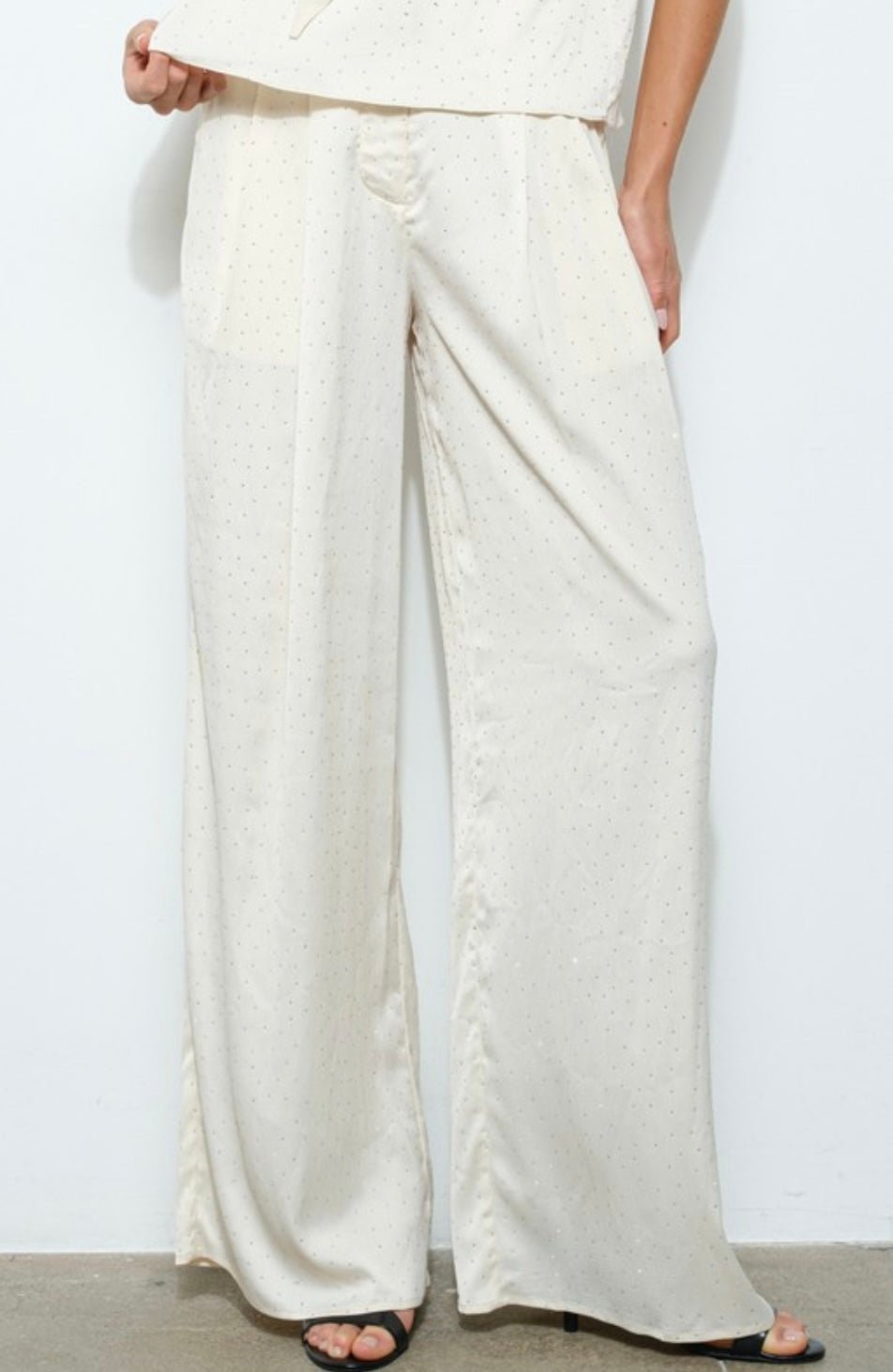 Rhinestone Pants - New ⭐️ Black or Beige - Bella Boutique & Bellasbylola.com