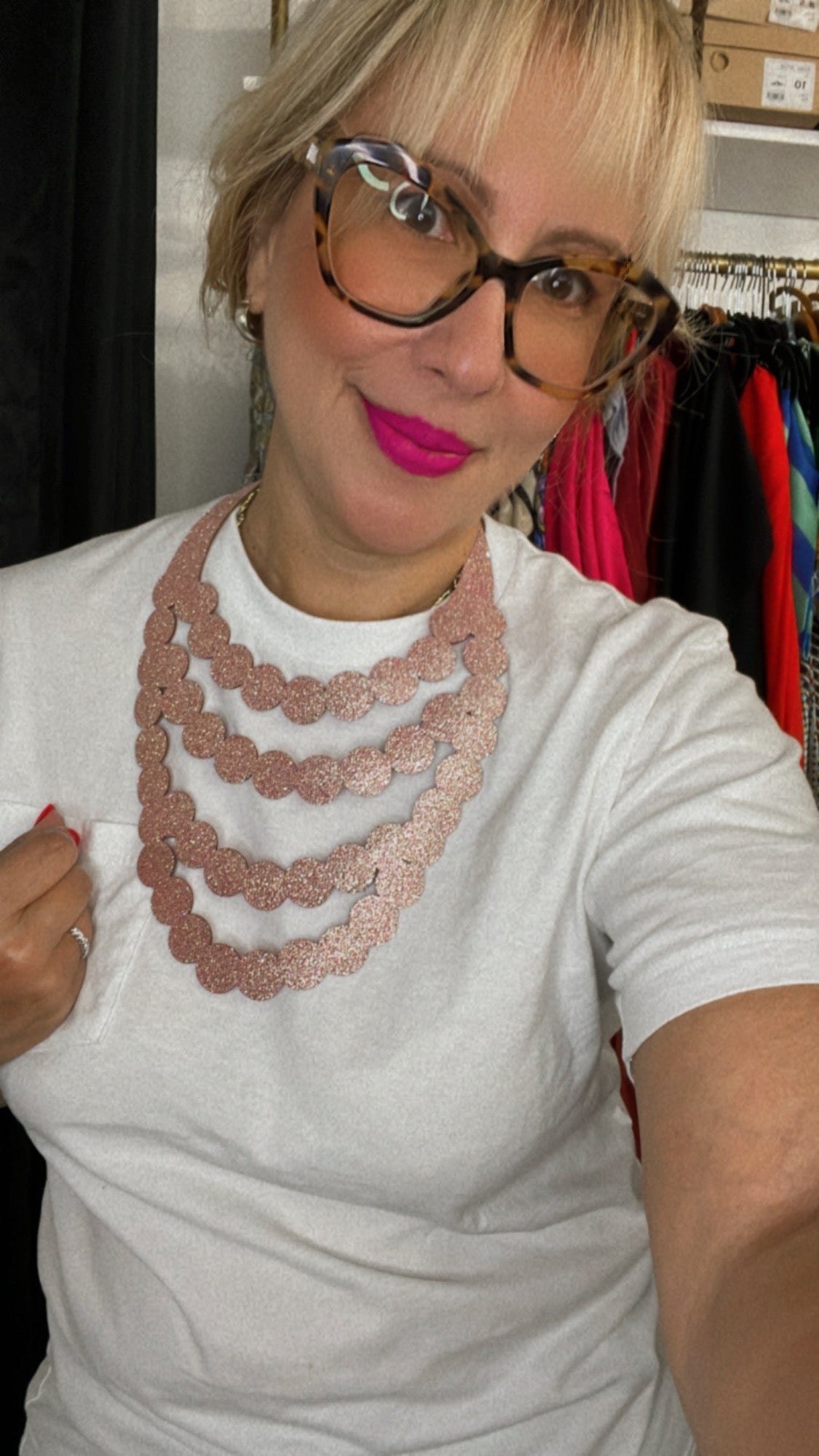 Rose Gold Leather Dot Necklace - Bella Boutique & Bellasbylola.com