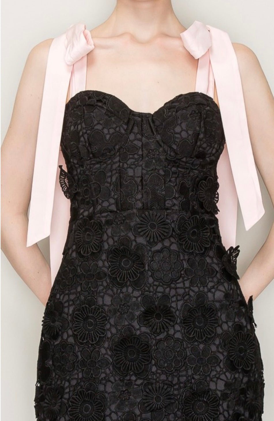 Shoulder Tie Sleeveless Floral Lace Midi Dress - New ✨ - Bella Boutique & Bellasbylola.com