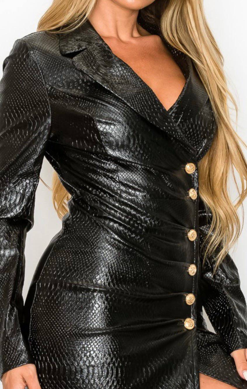 Snake Print Faux Leather Dress - In store & Online βοΈπ«π - Bella Boutique & Bellasbylola.com