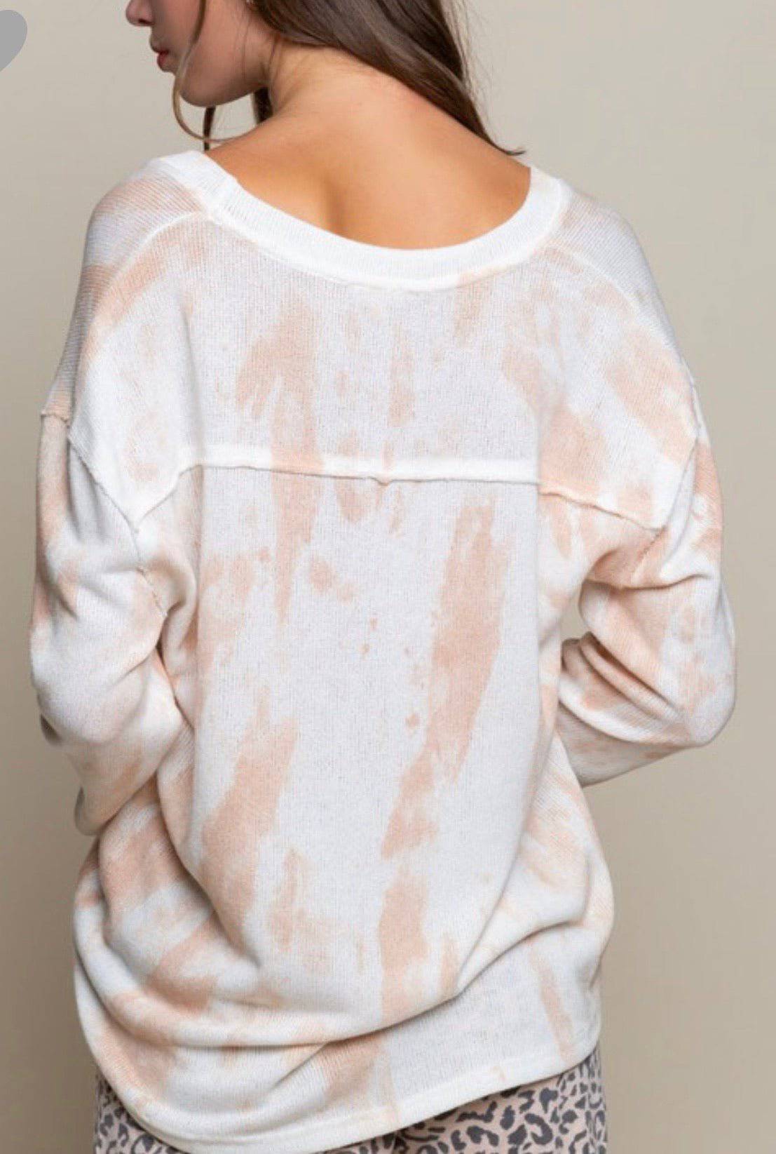 Strawberry Hand Dip Dye Light Sweater - Bella Boutique & Bellasbylola.com
