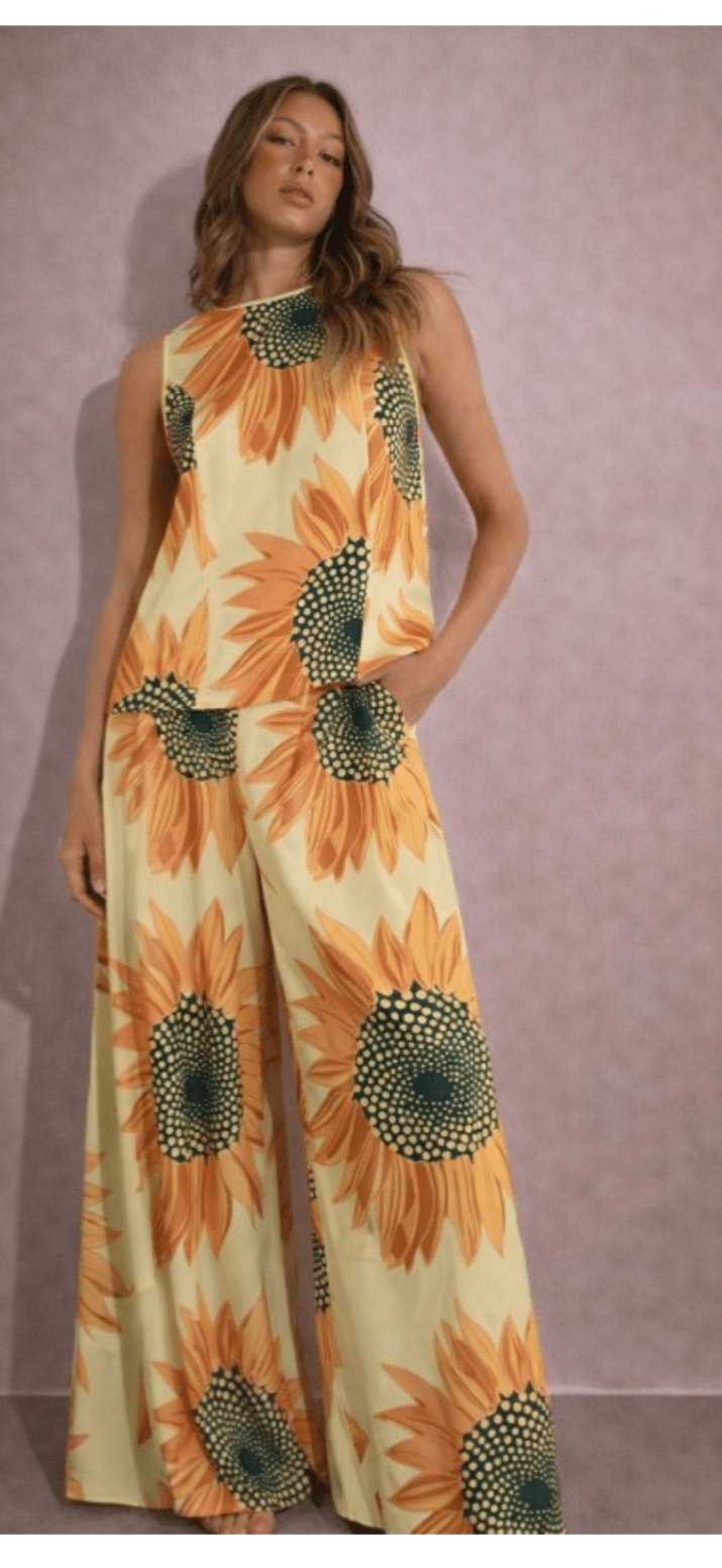 Sunflower Chic Palazzo Set with Top & Pants - Bella Boutique & Bellasbylola.com