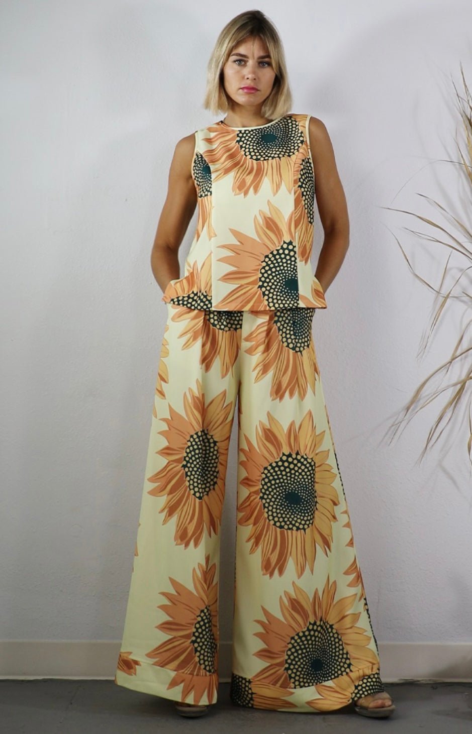 Sunflower Chic Palazzo Set with Top & Pants - Bella Boutique & Bellasbylola.com