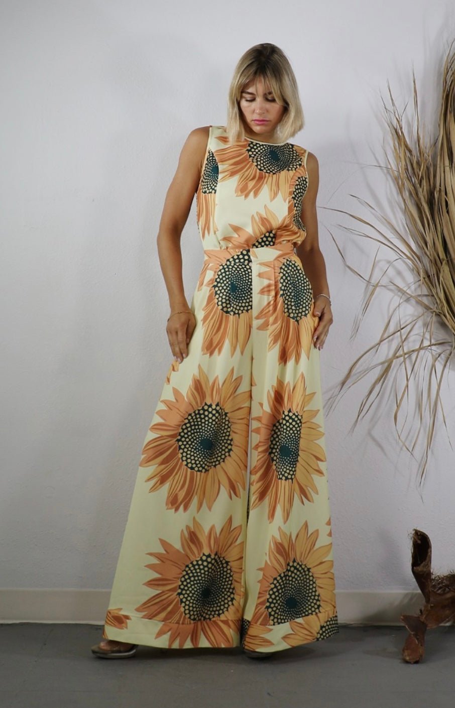 Sunflower Chic Palazzo Set with Top & Pants - Bella Boutique & Bellasbylola.com