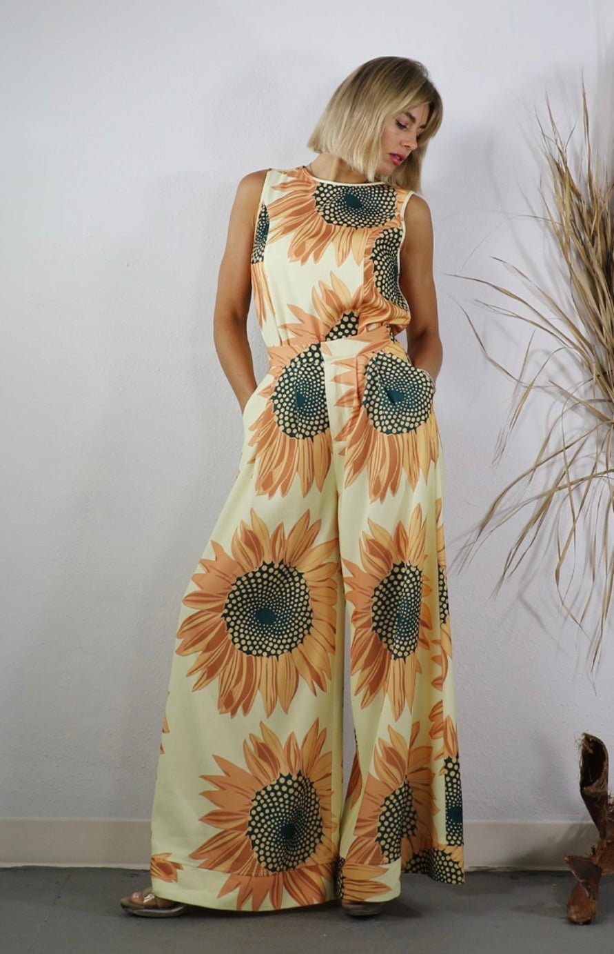 Sunflower Chic Palazzo Set with Top & Pants - Bella Boutique & Bellasbylola.com