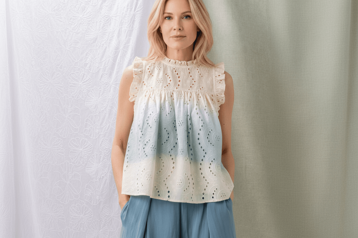 Teal Eyelet Babydoll Top: Elegant and Unique Style for Any Occasion - Bella Boutique & Bellasbylola.com