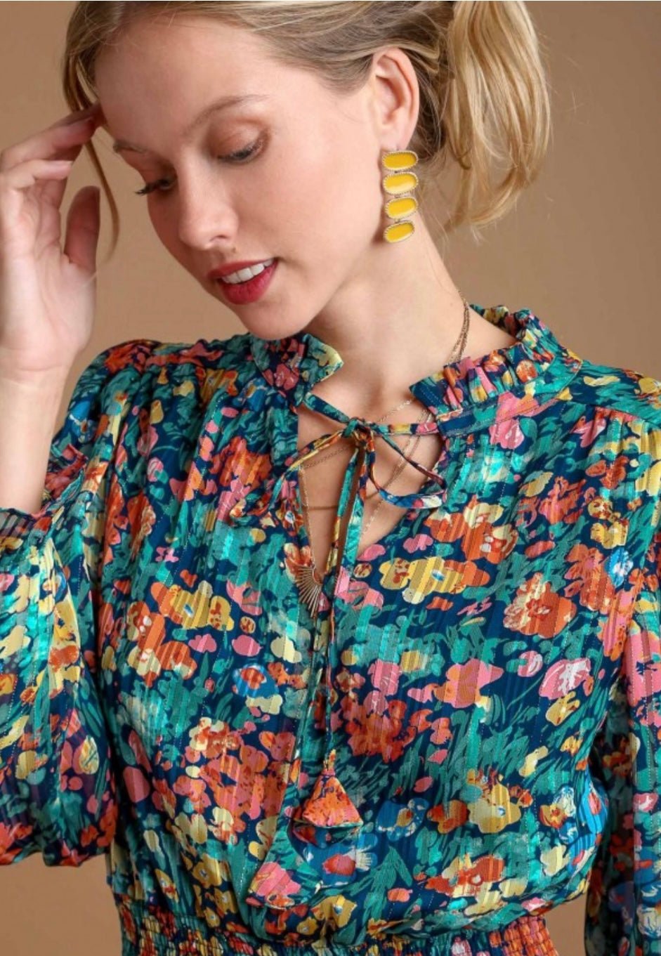 Teal Mix Maxi Dress: Bold, Adventurous, & Unique! - Bella Boutique & Bellasbylola.com